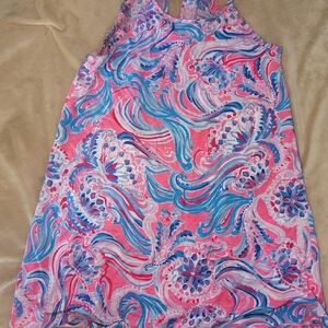 Lilly Pulitzer Pink and Blue Don't Be Jelly Dress M/8 Medium